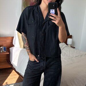 Vintage cropped button up